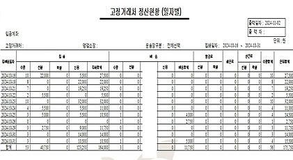 배달·택배사 정산내역